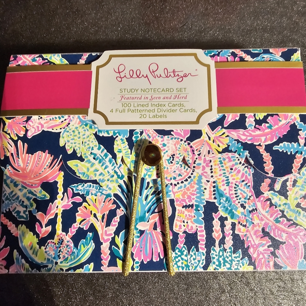 BRAND NEW Lily Pulitzer Index Cards & Case